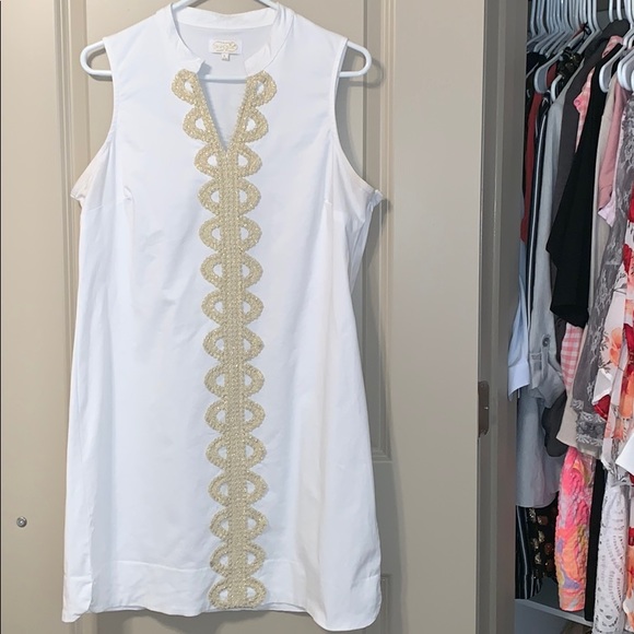 Mud Pie Dresses & Skirts - Mud Pie sleeveless shift dress with gold detailing